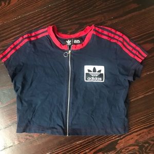 Zip-Up Adidas Crop Top